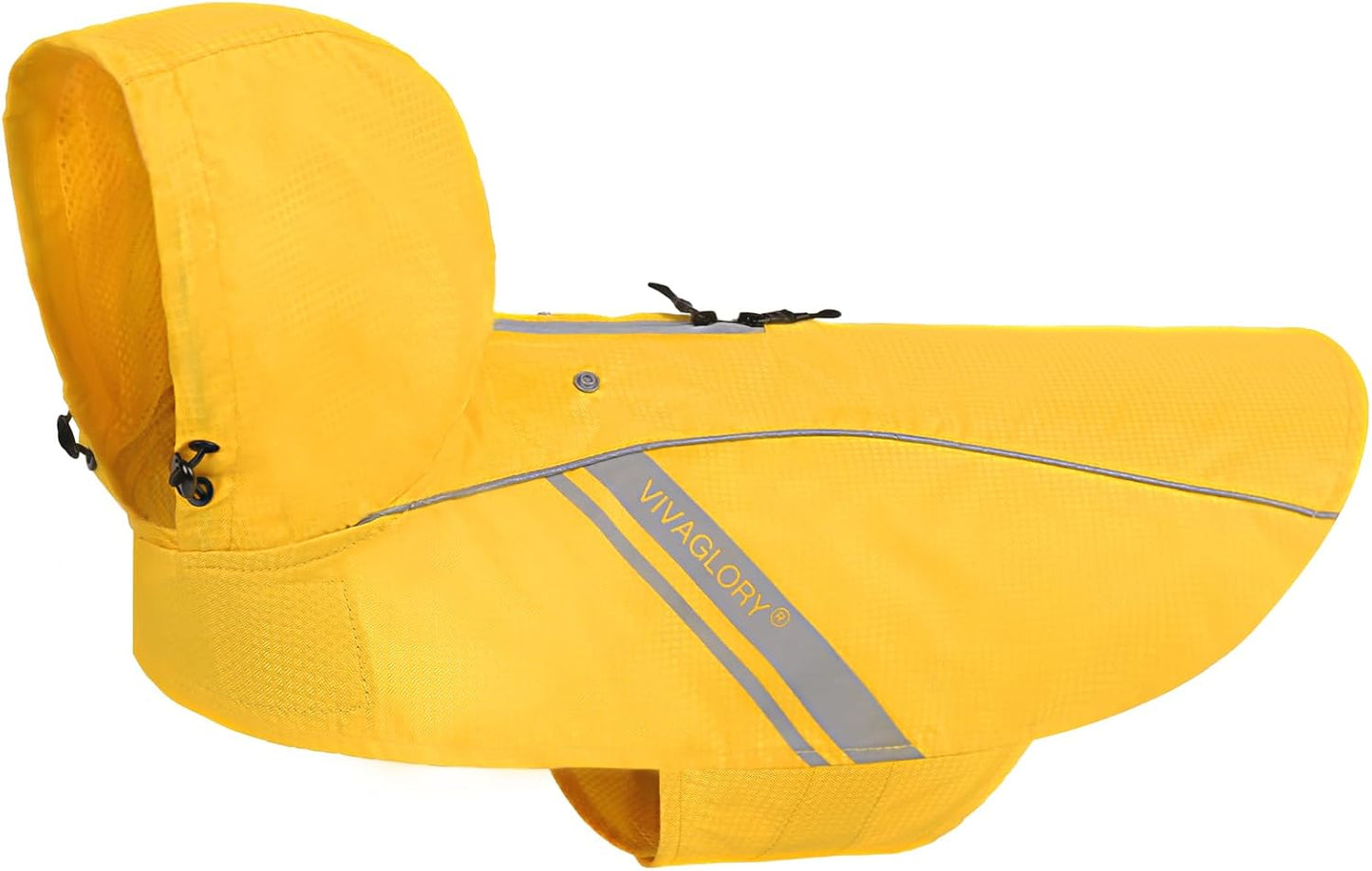 Vivaglory Wetoff dog raincoat front view yellow color