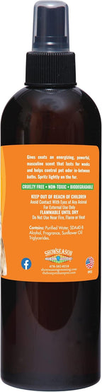 Showseason Bath and Brush Therapies dog perfume spray packaging details and directions
