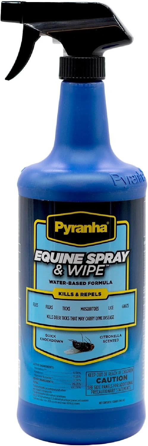 Pyranha equine repellent close up of brand logo