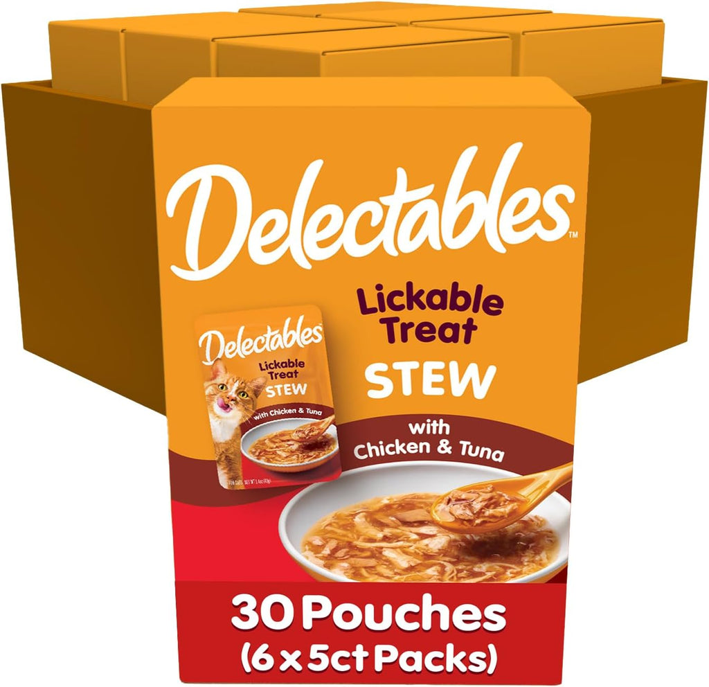 Delectables Lickable Treat Stew Wet Cat Treat with Real Tuna & Salmon, Food Topper, Hydrating, Grain-Free, No Fillers, No By-Products, No Added Preservatives, 1.4oz Pouch, 12ct - Image 15