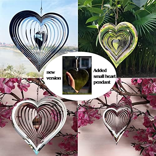 Reflective stainless steel wind spinner rotating on balcony