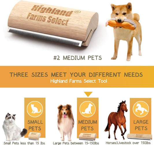 Highland Farms Select 5 inch stainless steel pet brush