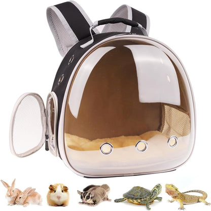Portable Small Animal Backpack Travel Breathable Pet Carrier Bag Cages for Guinea Pig, Rabbit, Bearded Dragon, Squirrel, Tortoise, Bird, Lizard, Sugar Glider - Image 12