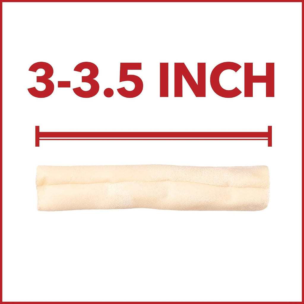 Three inch premium dog chews for dental health plaque removal.