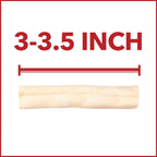 Three inch premium dog chews for dental health plaque removal.