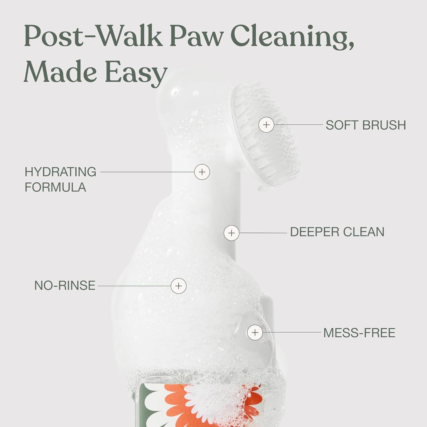 Dandylion dog paw cleaner showing the silicone brush bristles
