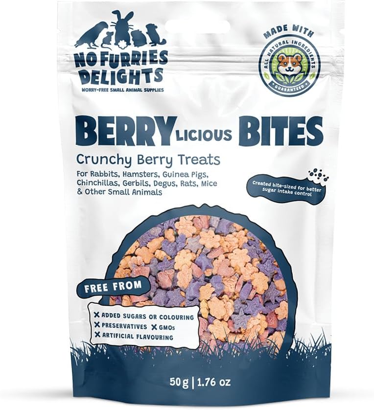 Treats, 100% All Natural Mini Bites for Rabbit Hamster Guinea Pig Chinchilla Pet Rat Mice Gerbil Bird Healthy Enrichment Bonding Rewarding Training Nature's Bites Variety Pack 50g - Image 11
