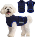 Migohi dog anxiety relief coat front view in navy blue