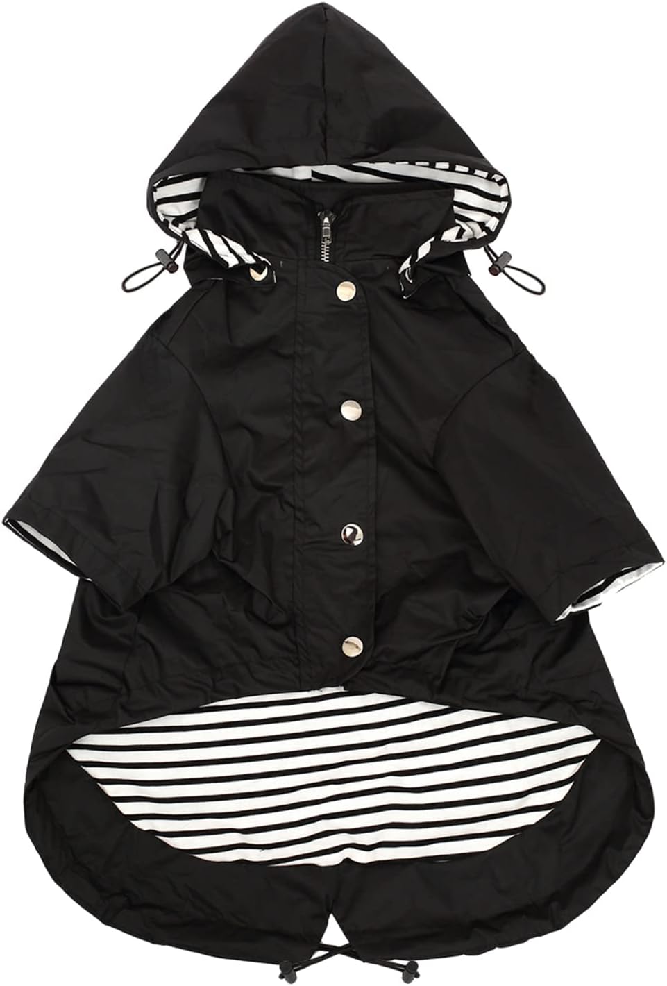 Dog Zip Up Raincoat with Reflective Buttons, Rain/Water Resistant, Adjustable Drawstring, Removable Hood, Raincoats with Legs 8lbs to 80lbs Available - Yellow - Medium - Image 10