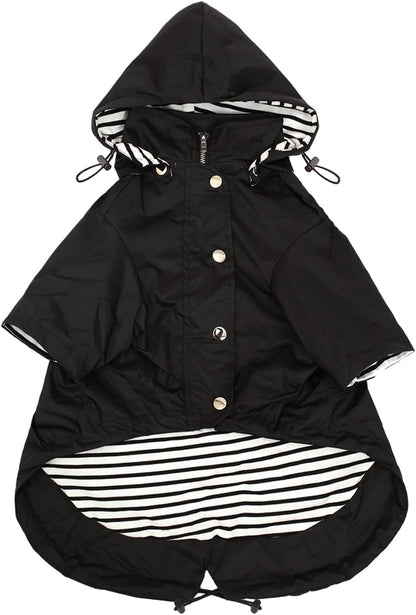 Dog Zip Up Raincoat with Reflective Buttons, Rain/Water Resistant, Adjustable Drawstring, Removable Hood, Raincoats with Legs 8lbs to 80lbs Available - Yellow - Medium - Image 10