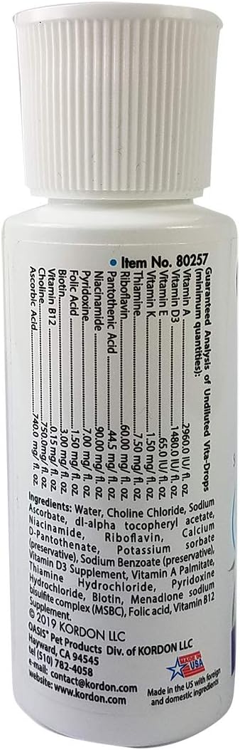 Small bird with Kordon Oasis Vita Drops water-soluble supplement