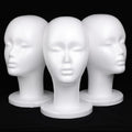 Leeven foam wig head 3 pack front view