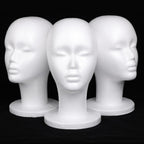 Leeven foam wig head 3 pack front view
