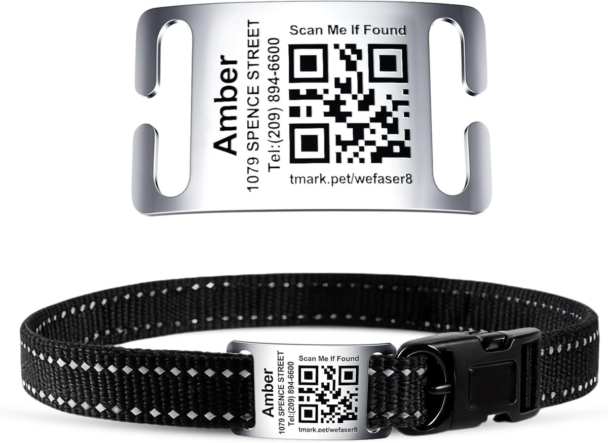 TechMark Dog Tags Personalized for Pets Custom ID Laser Deep Engraving Stainless Steel Ultra Durable, Polished Curved Rectangular Arch, Text ONLY for 3/8" Collars - Image 15