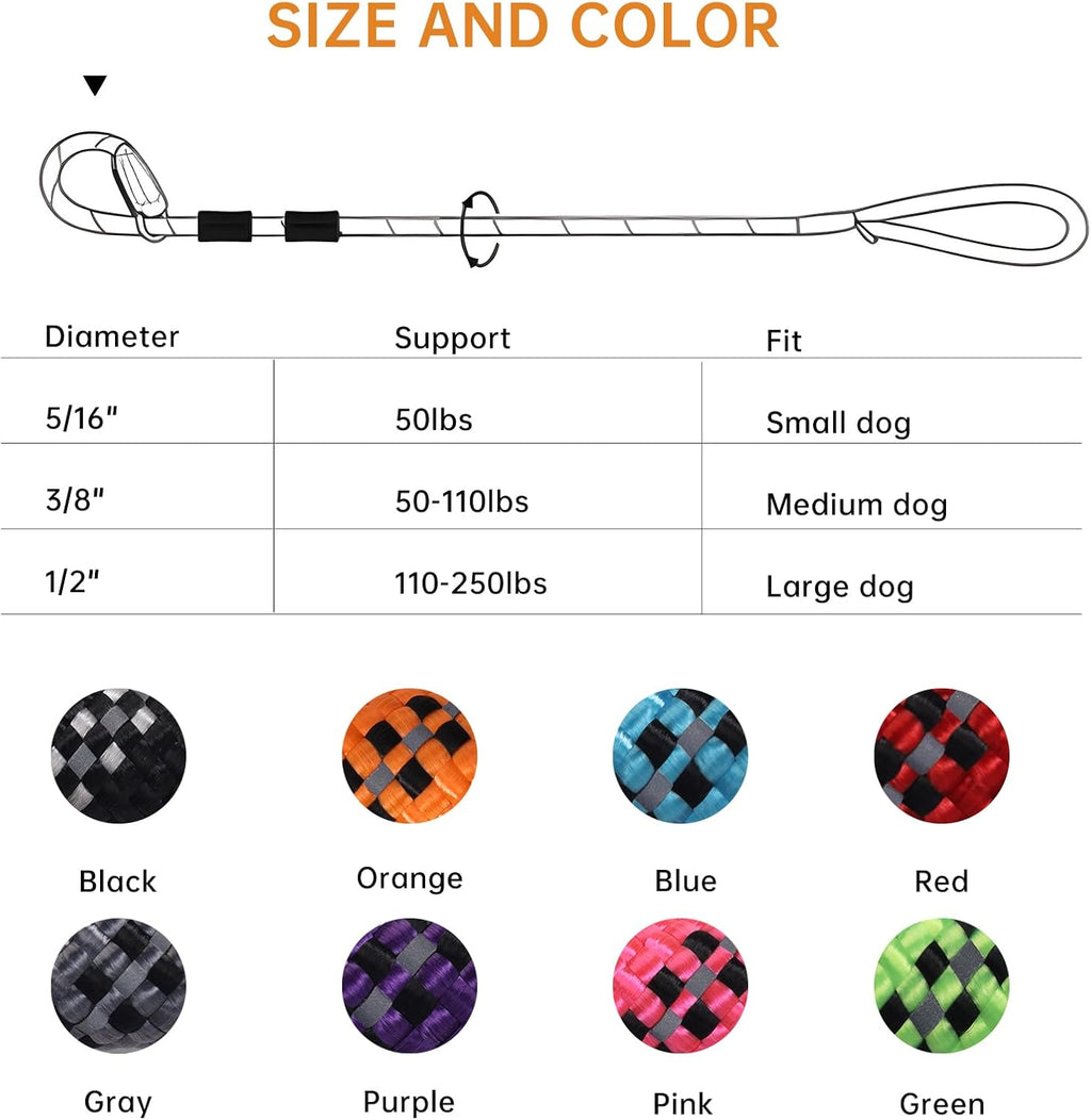 Keittpeet five feet behavior correction leash laid flat showing the full length and loop mechanism.