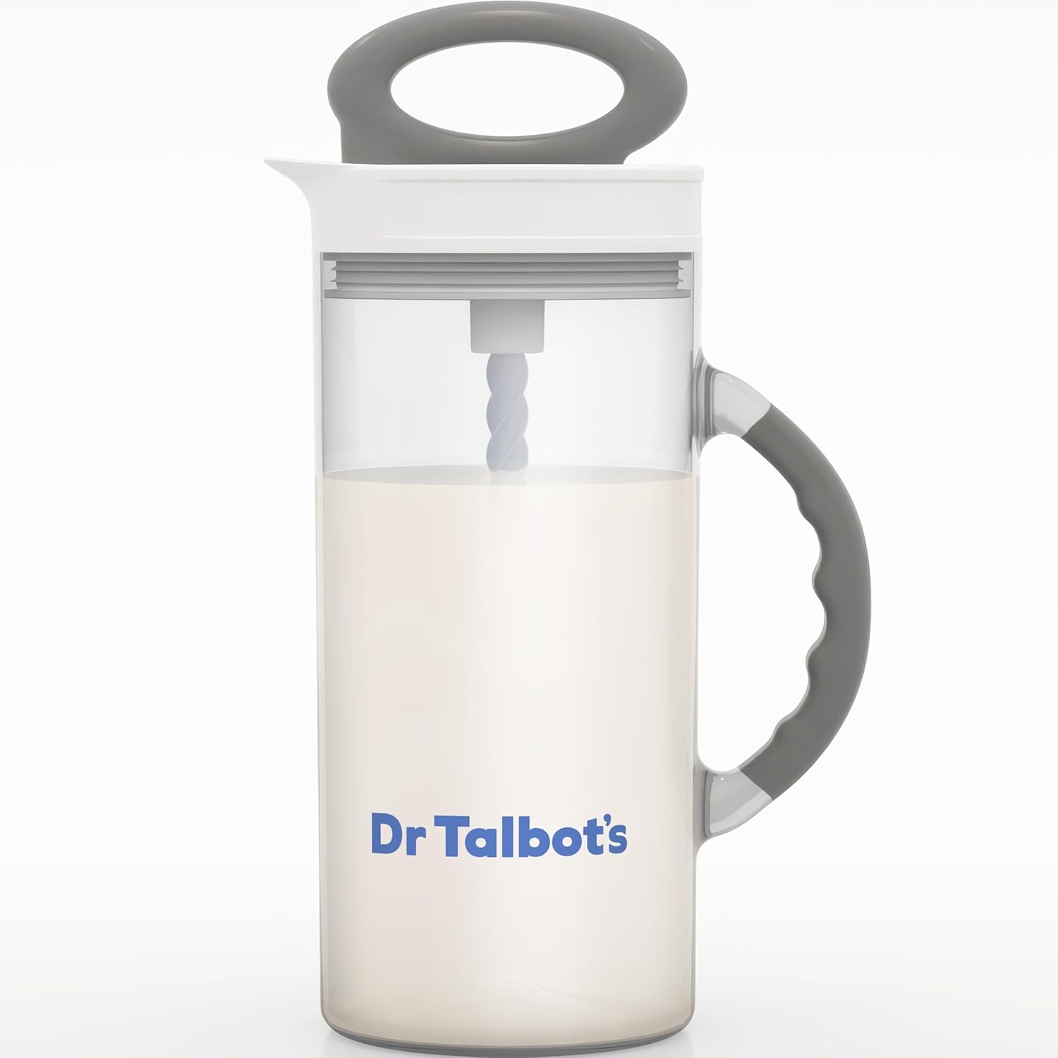 Dr. Talbot's Baby Formula Mixer and Breast Milk Storage Pitcher front view clear 32 Ounce bottle.