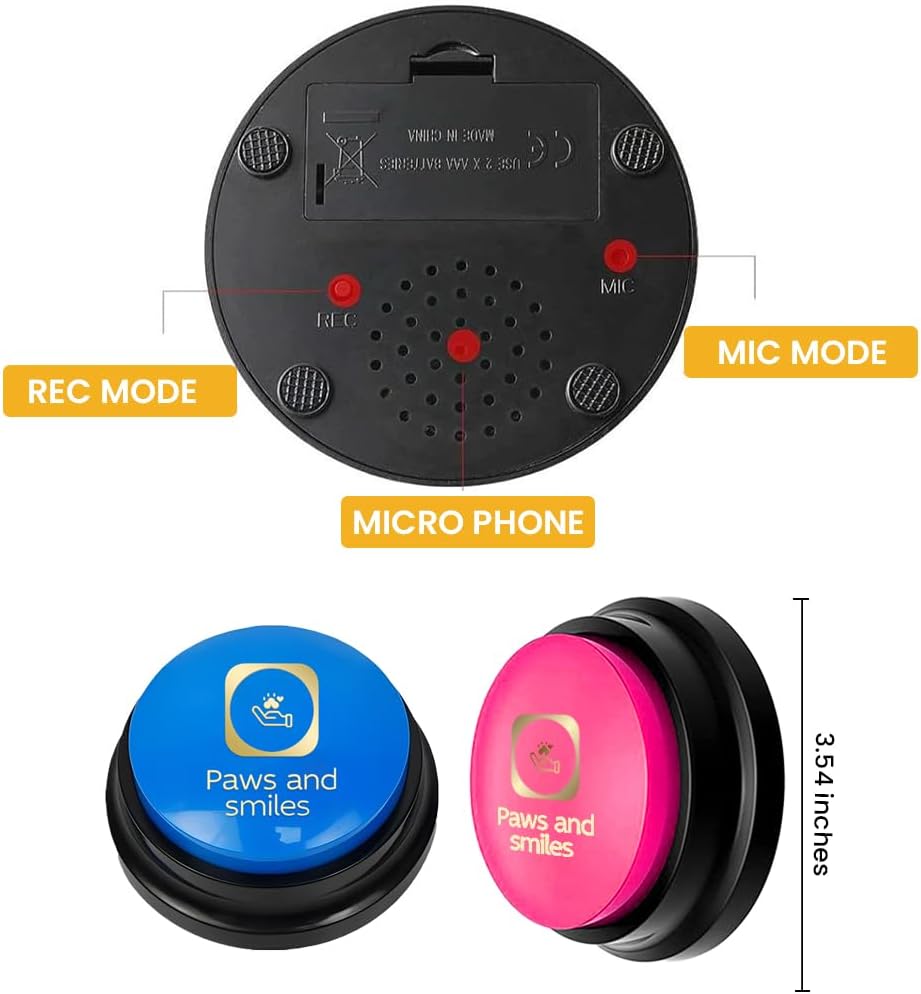 A cat interacting with the color coded communication soundboard buttons on the floor