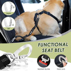 SlowTon Dog Seatbelt, 2 Pack Dog Seat Belt Car Leash Adjustable Elastic Bungee Buffer Heavy Duty Nylon Reflective Pet Safety Tether Connect to Dog Harness for Travel Riding in Vehicle (Daul Clip, B) - Image 3