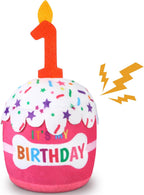 Dansydaisy dog first birthday pink cake toy for photography sessions