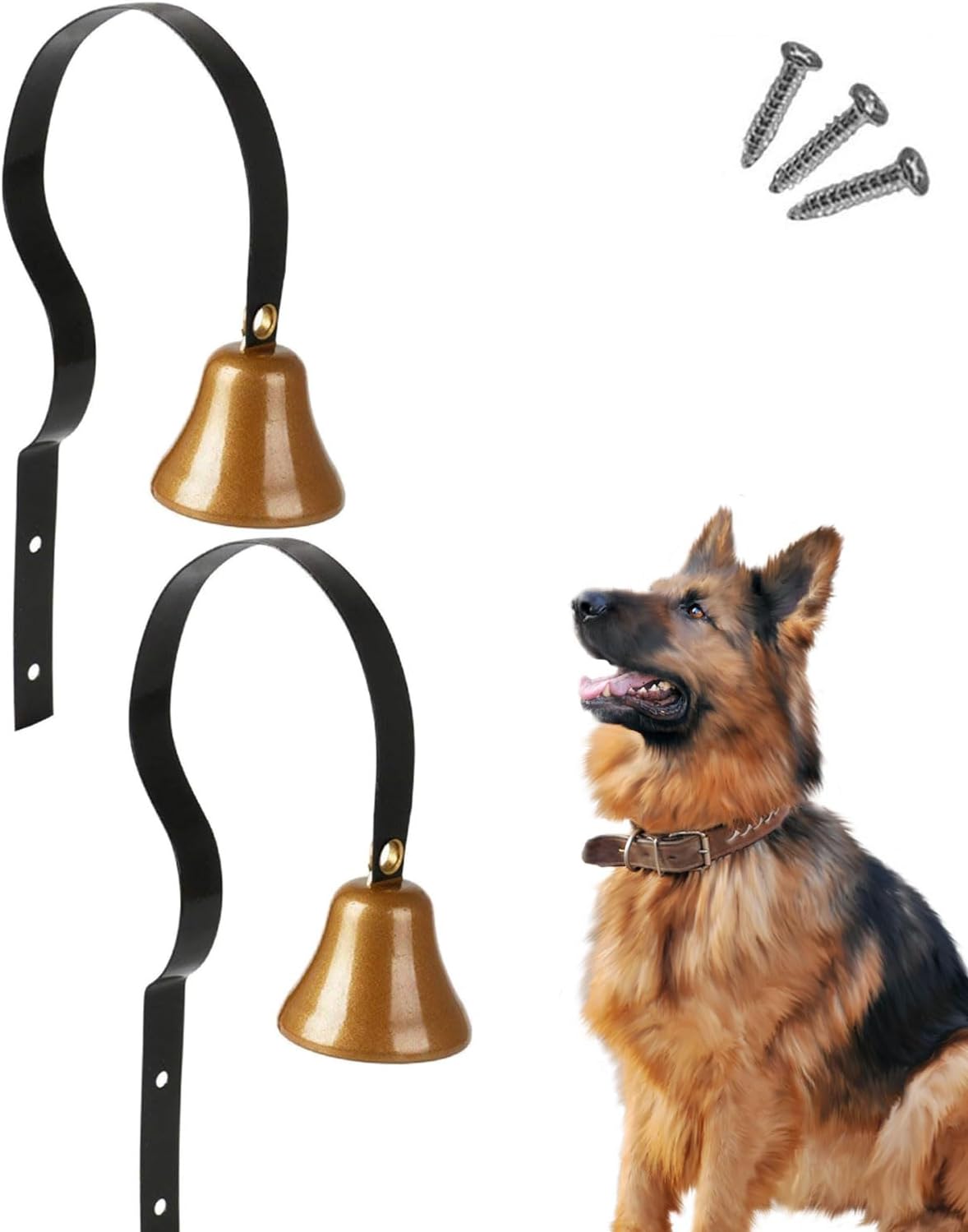 GoldTiger Fixed Metal Dog Doorbell for Potty Training - Heavy Duty Steel Wall Mounted Dog Bell for Door to Ring to Go Outside - Professional Puppy Housebreaking Communication Tool, No Snag (White) - Image 10