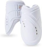 Thick fastening strap close up on premium non slip horse bell boots.