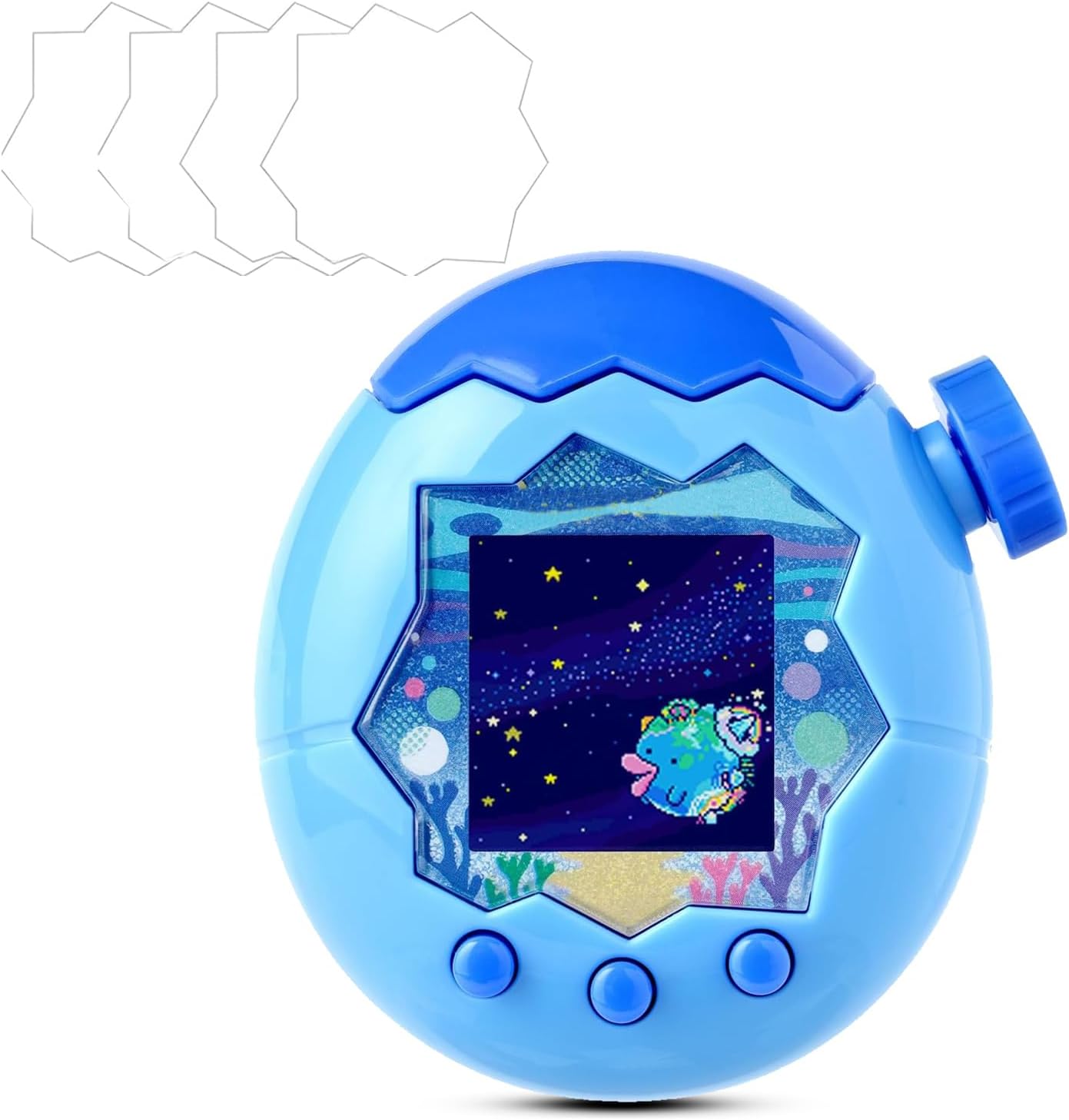 Doogojtwosea screen protector for Tamagotchi Paradise front view showcasing four clear protective films.