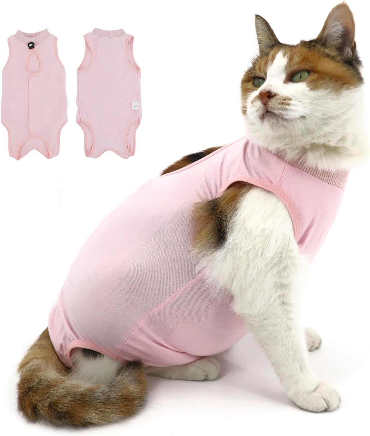 Cat Recovery Suit, Surgical Recovery Clothes for Abdominal Wound or Skin Disease, Cats Onesie After Surgery and Spay, E-Collar Alternative Pajama Suit (Blue, Medium) - Image 9