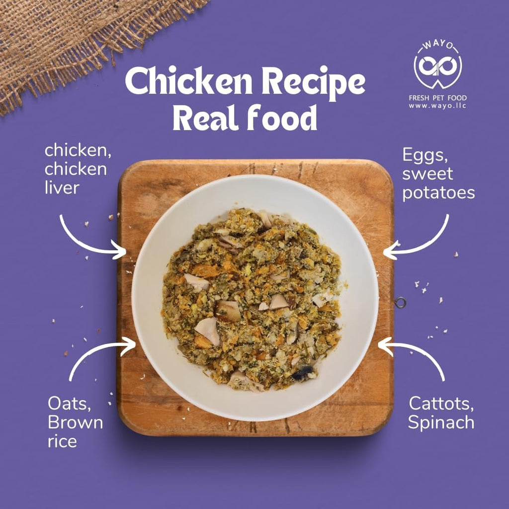 WaYo chicken recipe dog food ingredients overview