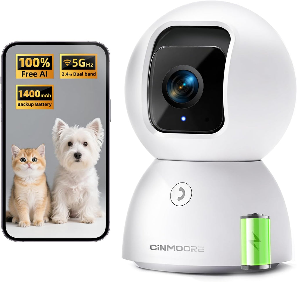 5G Security Camera Indoor, 3K Pet/Dog Camera with Speaker/Phone App, PTZ WiFi Baby Monitor Cameras for Home Security, 0-Glow Night Vision 2-Way Talk, AI Tracking Facial Recognition Time Lapse - Image 9