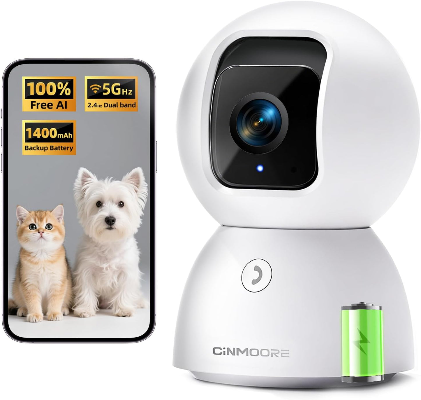 5G Security Camera Indoor, 3K Pet/Dog Camera with Speaker/Phone App, PTZ WiFi Baby Monitor Cameras for Home Security, 0-Glow Night Vision 2-Way Talk, AI Tracking Facial Recognition Time Lapse - Image 9