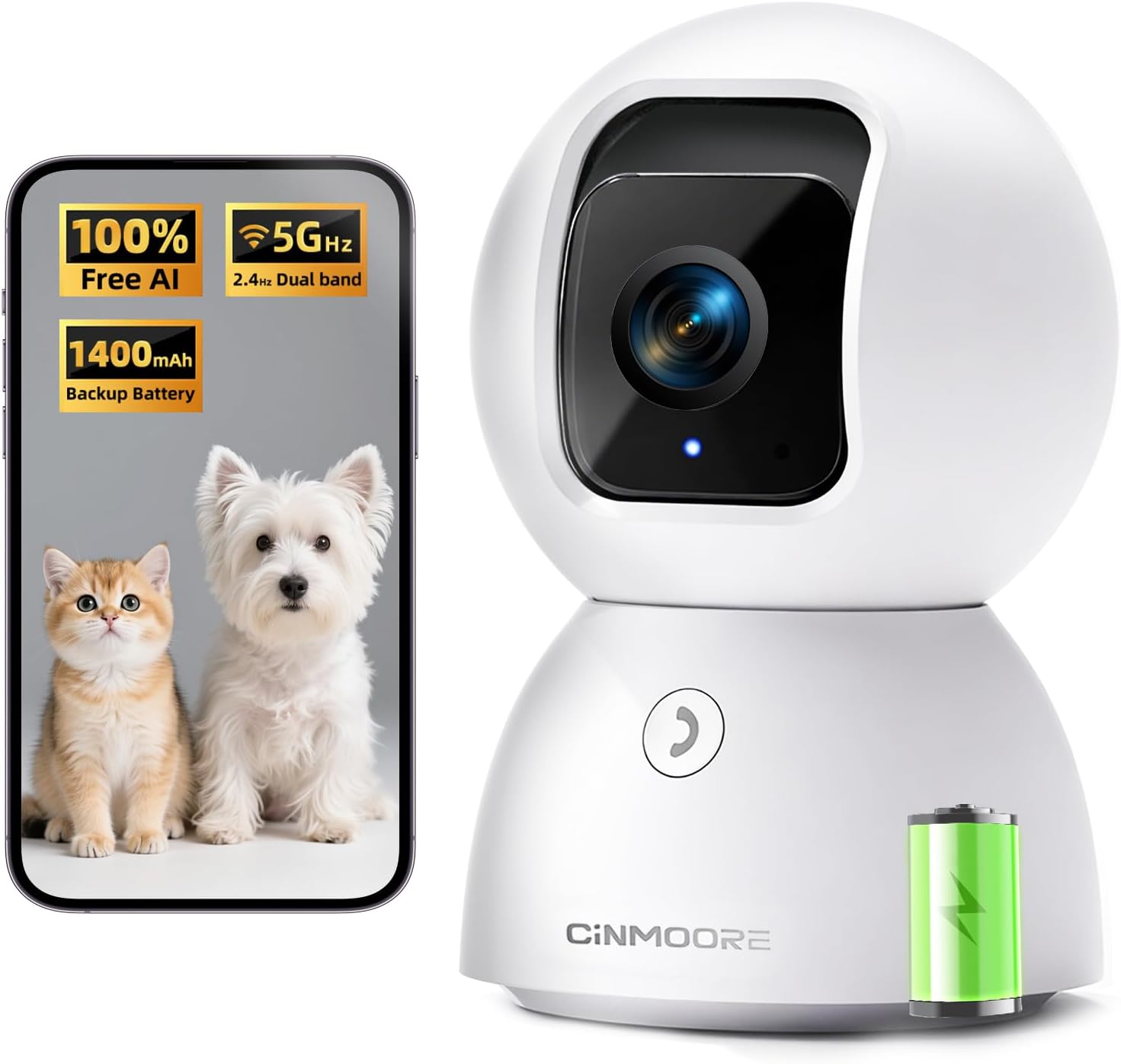 5G Security Camera Indoor, 3K Pet/Dog Camera with Speaker/Phone App, PTZ WiFi Baby Monitor Cameras for Home Security, 0-Glow Night Vision 2-Way Talk, AI Tracking Facial Recognition Time Lapse - Image 9
