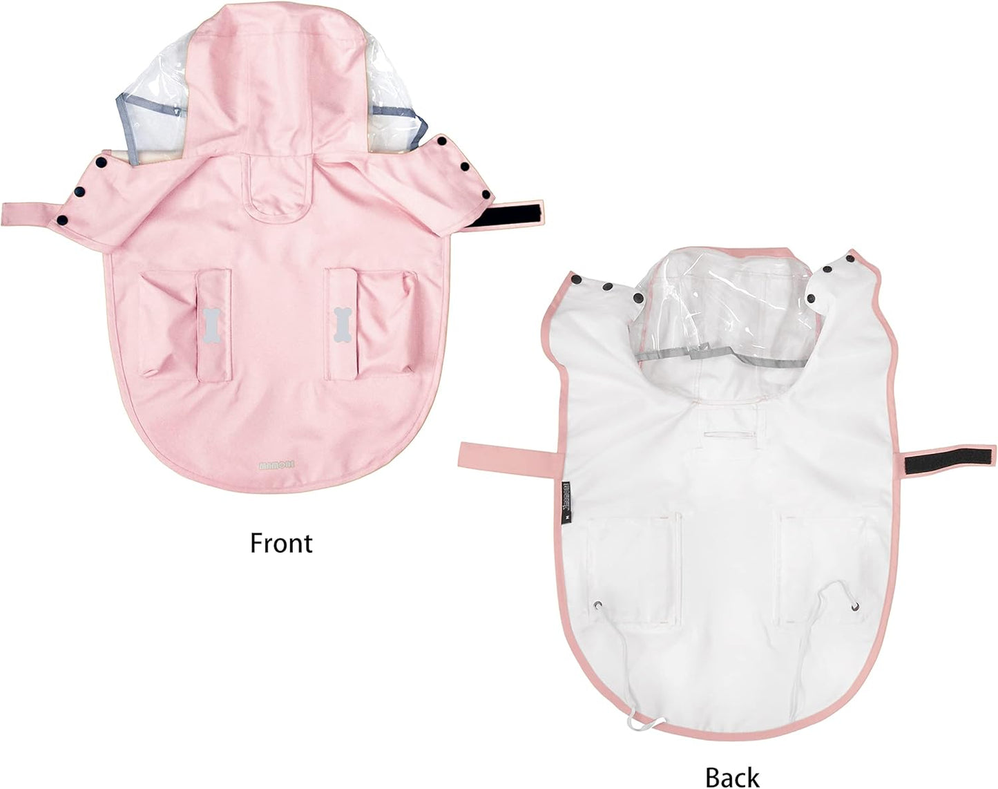 Back view of the MAMORE adjustable pet jacket emphasizing the integrated leash hole attachment.