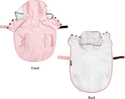 Back view of the MAMORE adjustable pet jacket emphasizing the integrated leash hole attachment.