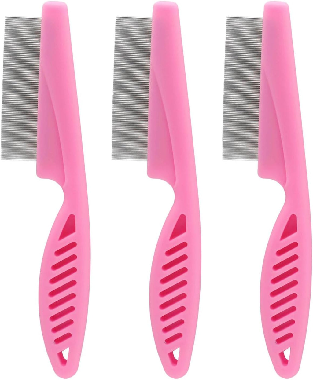 Close up view of fine tooth metal comb for pet grooming
