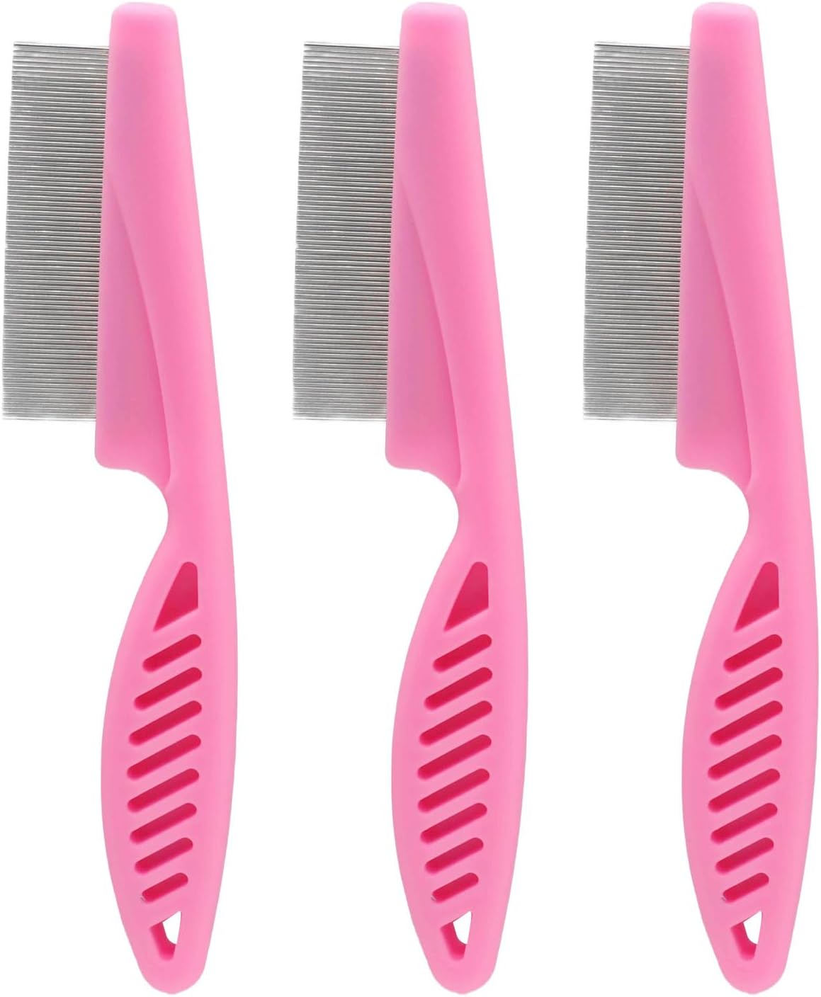 Close up view of fine tooth metal comb for pet grooming