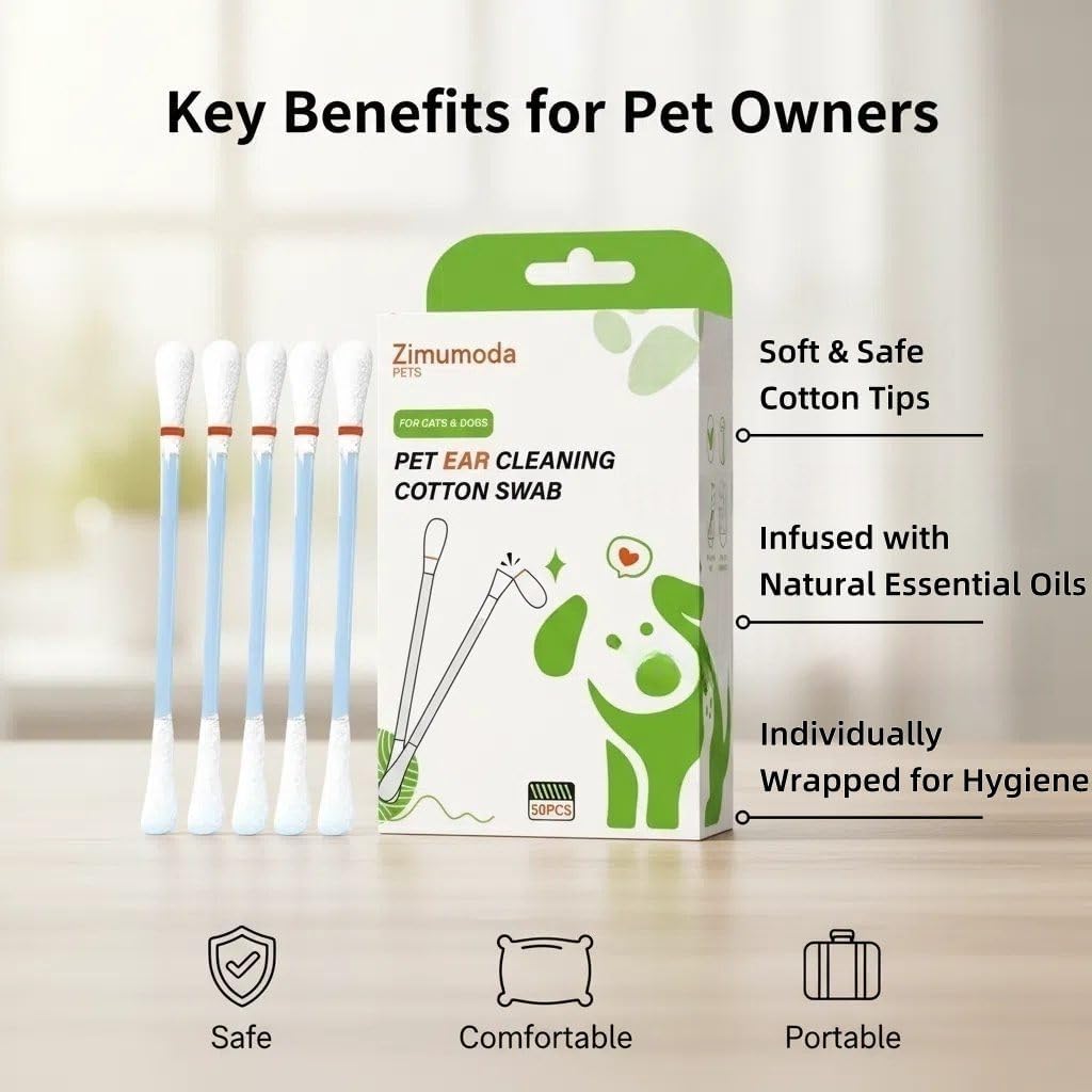 Zimumoda ear cleaning swabs for dogs and cats in packaging