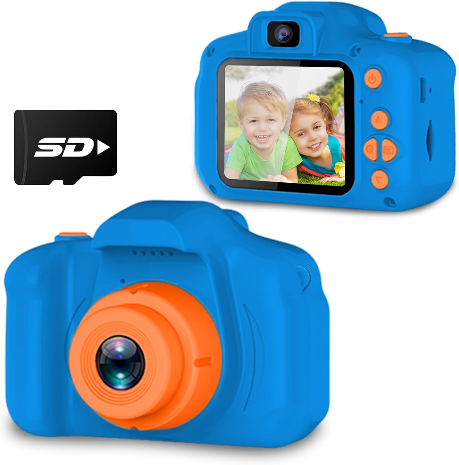Seckton Upgrade Kids Selfie Camera front view in navy blue color