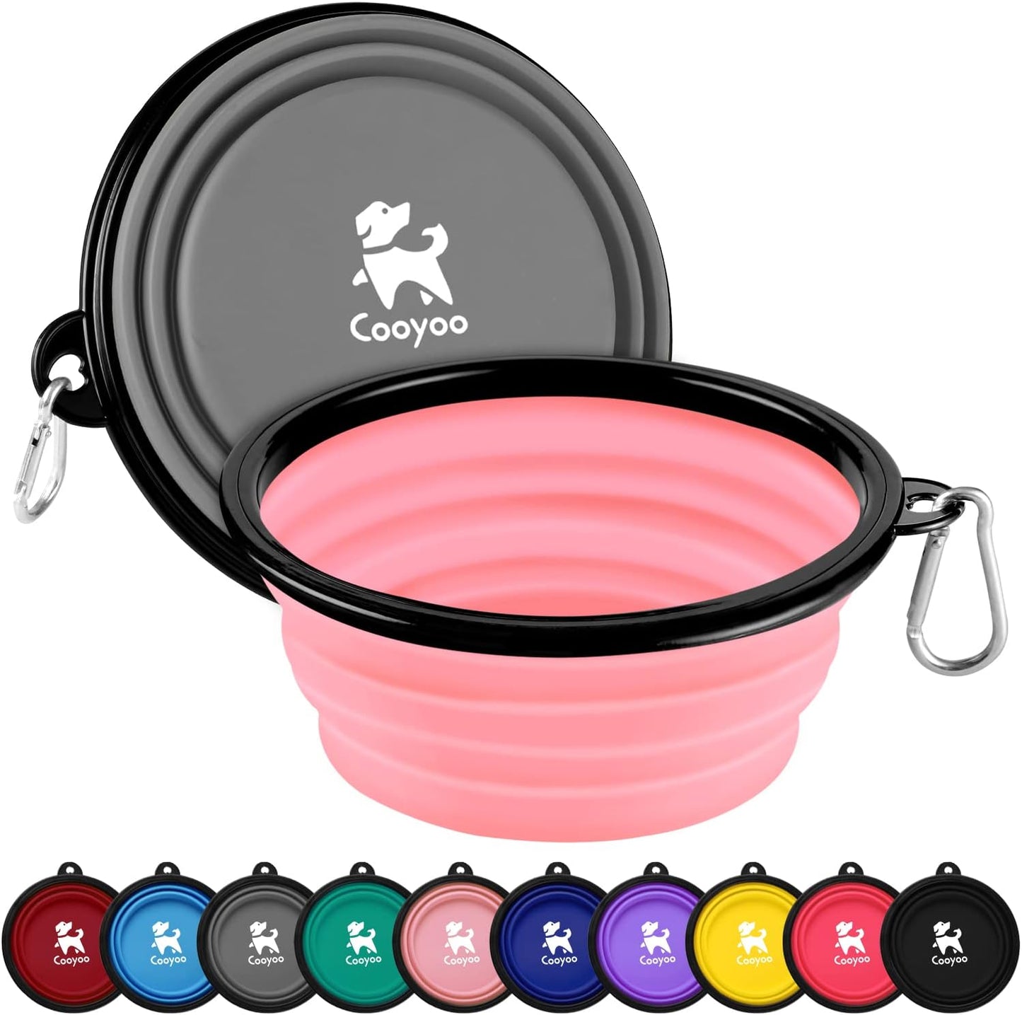 COOYOO dish washer safe silicone pet bowl set for large and small dogs.