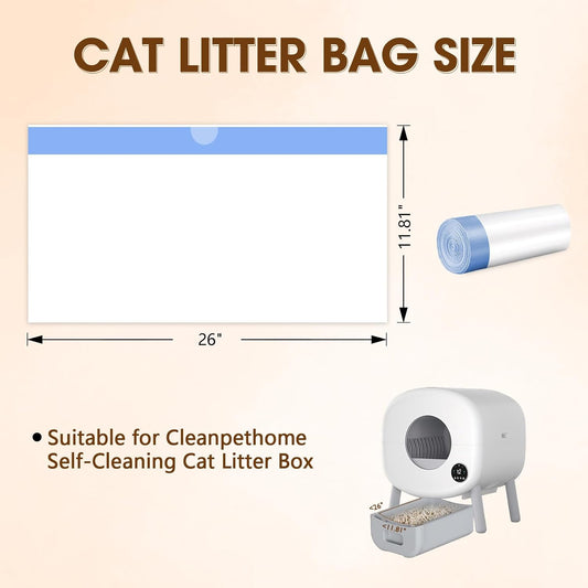 BCHARYA automatic self cleaning litter box bags showing the thick white plastic texture.