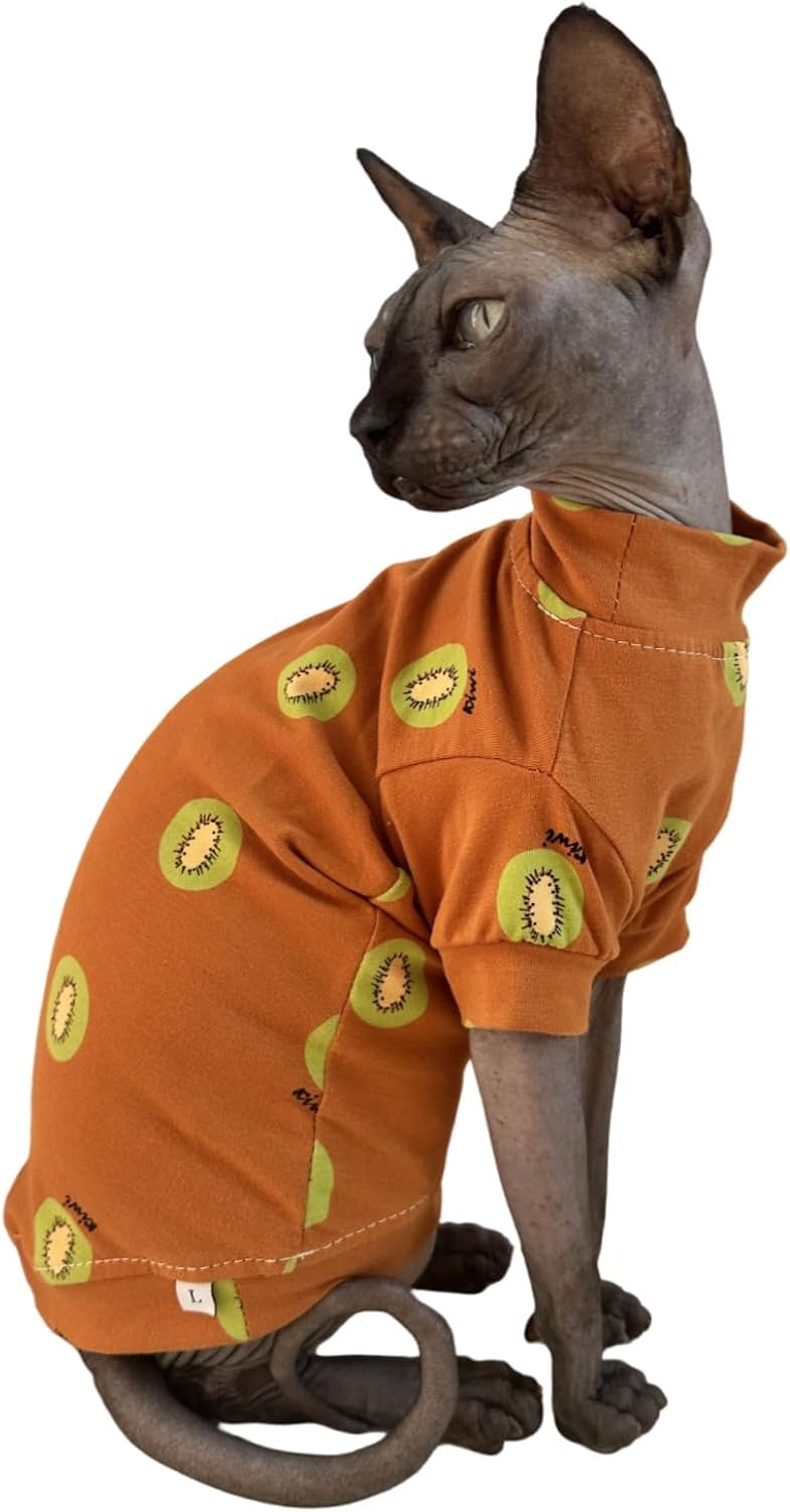 Limited Edition Sphynx Cat T-Shirts Elastic Hairless Cat Sweatshirt Pet Kitten Clothes Round Collar Kitten Shirts Vest Cats & Small Dogs Apparel (Butterfly, S (3.3-4.4 lbs)) - Image 12