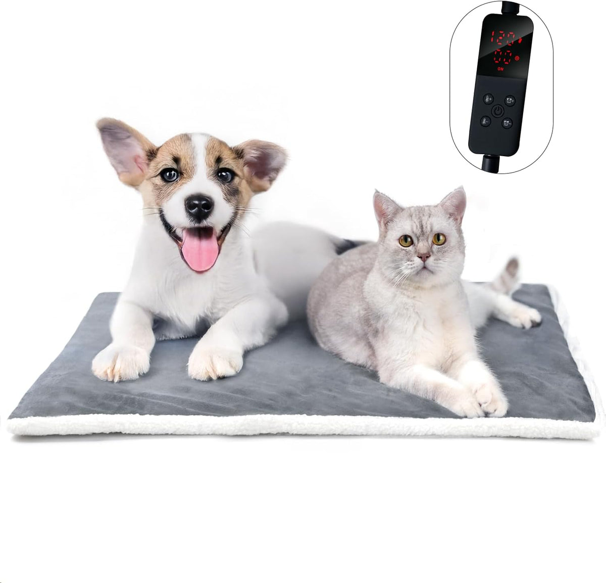 Rest-Eazzzy Heated Cat Bed with Removable Cover, 5 Level Timer & Temperature, Indoor Warming Mat for Cats & Dogs (Heat Pad, Pure-Blue, M) - Image 11