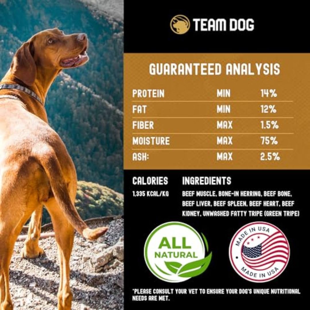 Authentic USA imported Team Dog raw food roll package