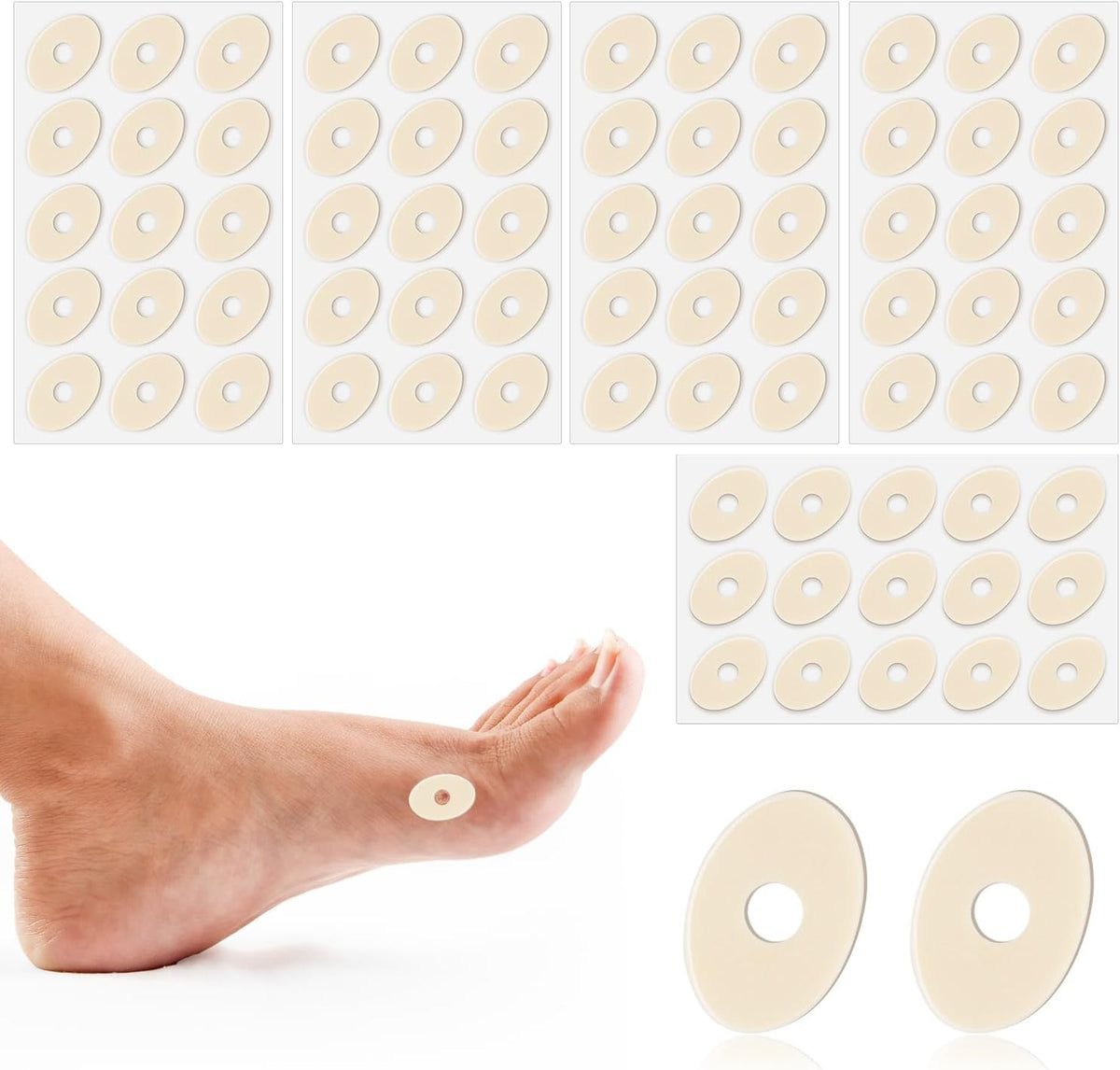 NQEUEPN Corn Cushions 75 count pack front view for foot pain relief.