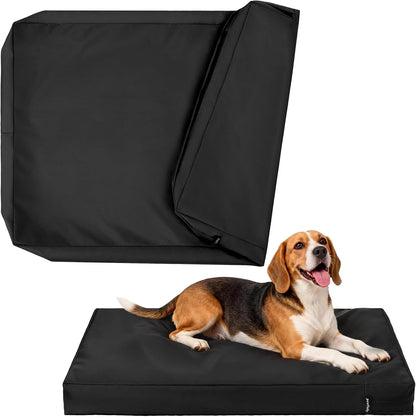 Pawfinity waterproof dog bed cover replacement front view black mattress protector