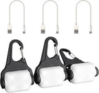 Outopest clip on dog collar light front view illuminating a pet path at night.