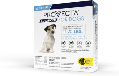 Provecta Advanced medium dog waterproof topical spot on solution packaging details