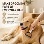 Pet undercoat rake showing the wide teeth side for detangling stubborn knots