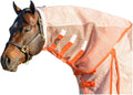 Schneiders Ripstop Nylon Mesh II Fly Neck Cover for horses front view orange color