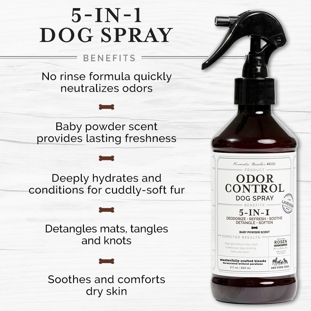 Rose Apothecary pet deodorizer bottle showing lavender scent label