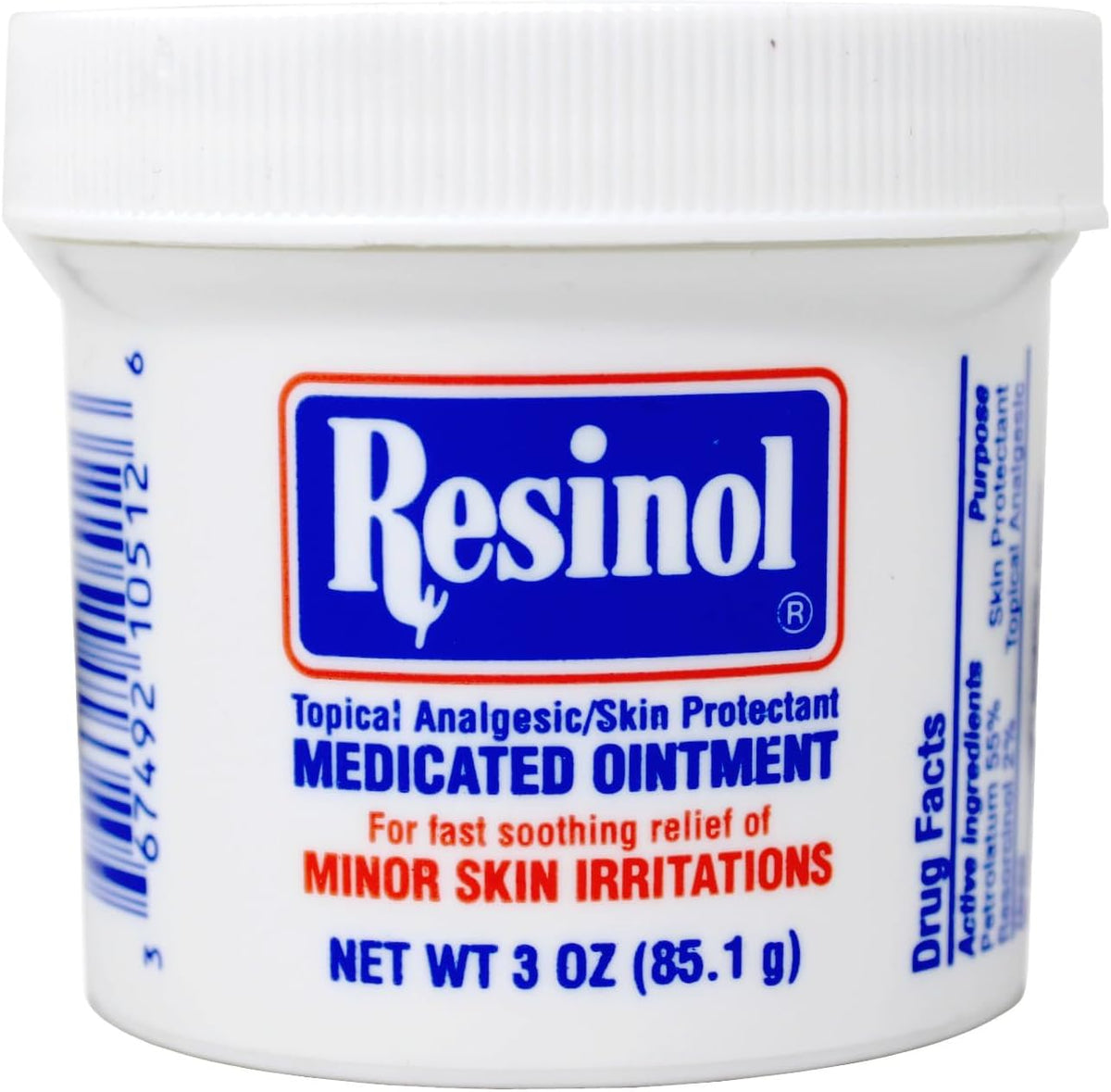 Resinol Medicated Ointment 3 Ounce Jar front view for itch relief
